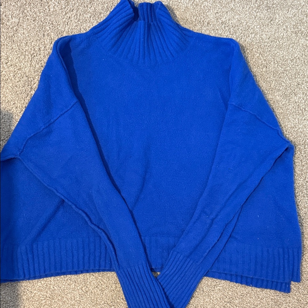 Free People Royal Blue Turtleneck Sweater